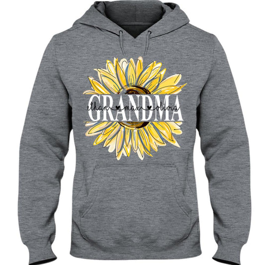 Simmon Kick Personalized grandma with grandkids sunflower mother day Hoodie